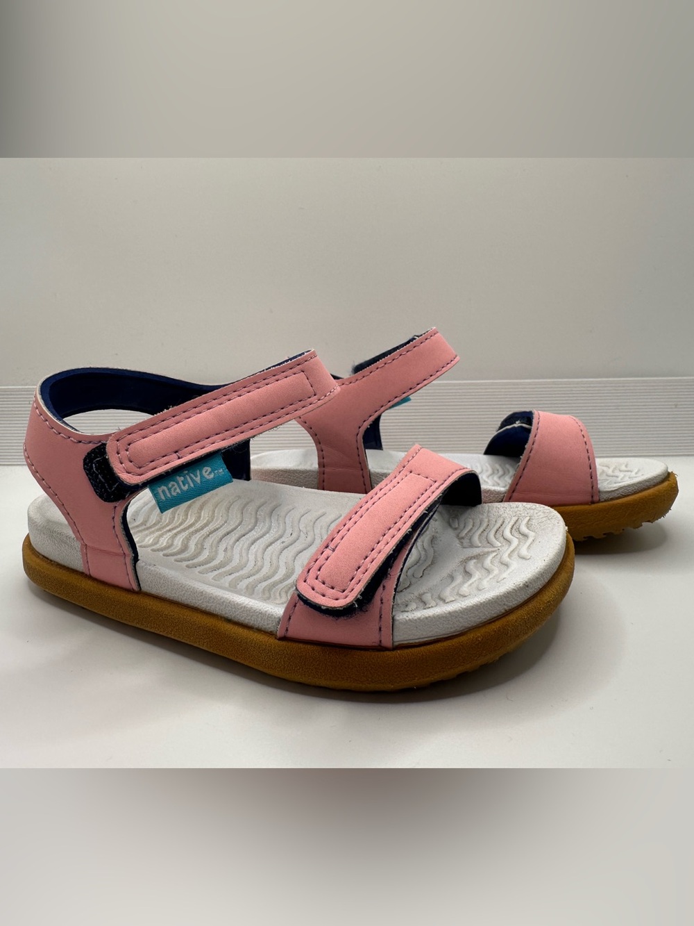 Native Charley Toddler Girl Princess Pink Sandal Size 7 EVA Footbed Lightweight